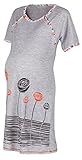 Happy Mama. Damen Umstands-Nachthemd mit Stillfunktion. Stillshirt Kurzarm. 135p - 3