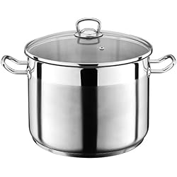 GSW 643474 Jumbo Professionnelle Casserole avec Couvercle en Verre 30 x 28 cm/Env. 20 L, Acier Inoxydable, Argent, 44 x 31,5 x 29,5 cm, 2 unités