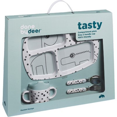 Preisvergleich Produktbild Geschirrset Dots Starter blau