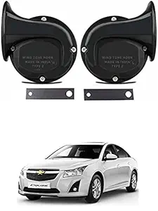 EIAC Universal Windtone Jalwa Horn (2 and 4 wheelers), Black color, Heavy plastic body, Set of 2, 12V voltage For Cruze Universal For All Models