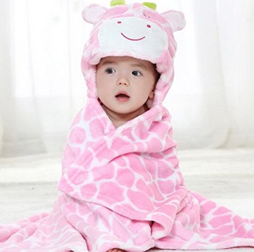 DINGANG Baby Kleinkinder Kids Badetuch mit Kapuze Duschtuch Badeponcho Sternbild Motiv (Giraffe) - 2