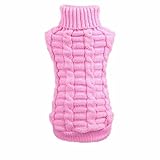 ropa para perros chihuahua guatemala Material: lana de tejer Malloom® Ropa para Perros Mascotas Invierno de Lana suéter de los géneros de Punto Warm cáñamo Flores Altos Abrigos de Cuello (S, Rosa)