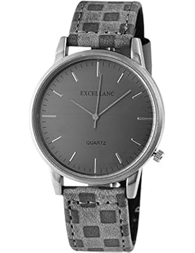 Trend-Wares Damen-Armbanduhr Anthrazit Grau Analog Quarz Metall Leder Damenuhr