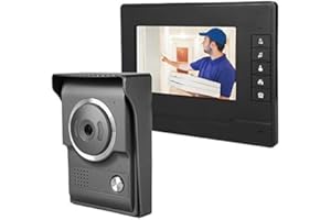 Sonew 7Inches TFT/LCD HD Waterproof Video Doorbell, Wired Video Intercom Door Bell Infrared Night Vision Doorphone Home Security System, 25 Kinds of Chord Sounds/Two-Way Voice Intercom(1#)