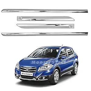 ModifyStyle Side Beading/Side Cladding/Door Garnish/Door Protector Chrome Suitable for Maruti S-Cross (2013 to 2017) Type 1 (Set of 4pcs)