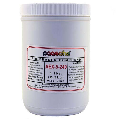 PaascheAirbrush Paasche 5-Pound Fast Cutting Etching Compound Aluminum Oxide, Grey, 10.16 x 10.16 x 12.7 cm