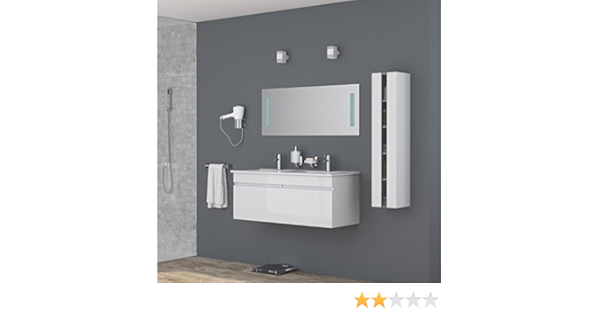 Generique Alban Salle De Bain Complete Double Vasque 120 Cm Laque Blanc Brillant Amazon Fr Cuisine Et Maison