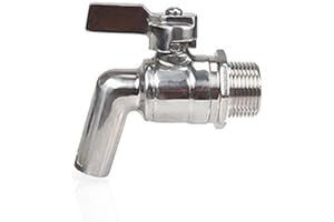 JOKBEN Keg Wasserhahn, Merrday Edelstahl Bier Wasserhahn 200PSI Für HomeBrew Fass Fermenter Wein Bier Getränke Saft Dispenser Zapfen Trinken Fässer 1/2 "