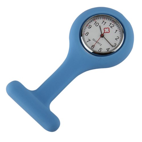 Silikon-Krankenschwester-Taschenuhr mit Quarzwerk - Wechsel (Hellblau)