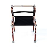 SMZJ Elderly walker Non-slip four-legged cane chair Can be folded Aided walk , bronze