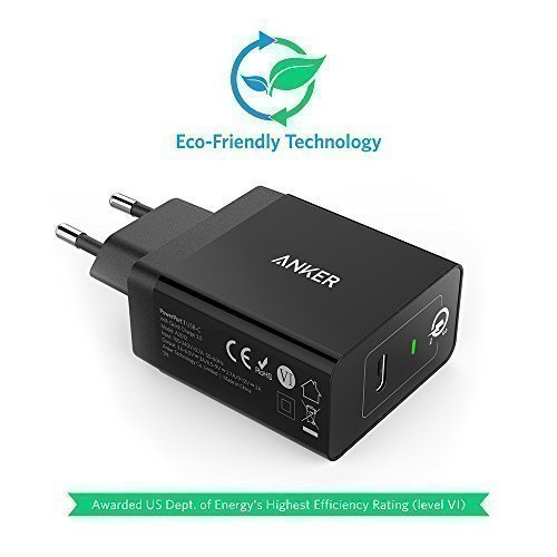 Anker PowerPort+ 1 24W USB C Ladegerät mit Typ C & Quick Charge 3.0 & PowerIQ Technologie, für Nexus 5X / 6P / Macbook 2016 / Sony XZ und andere Smartphone [mit 90cm USB C auf USB C Kabel) - 8