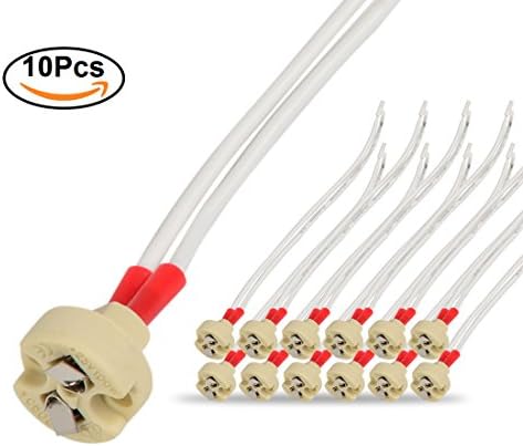 THINKMORE MR16 GU5.3 Ceramic Lamp Bases Ceramic with Silicon Copper Wire for 12V Halogen &amp; LED Bulbs Pack of 10