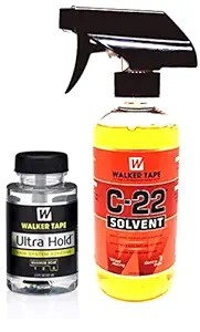 12 Ounce (355 mL) C22 Citrus Solvent with 3.4 Ounce Ultra Hold Hair System Adhesive | The Best of Walker Tape | Safe on skin | Long Lasting Hold with Fast Action Adhesive Remover