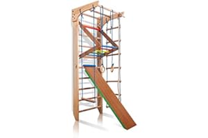 SportBaby - EU Warehause Escalera Sueca Barras de Pared Kinder-3-240-Color, Gimnasia de los niños en casa, Complejo Deportivo de Gimnasia - Certificado, almacén de la UE