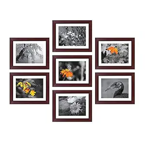 Amazon Brand - Solimo Rosewood Collage Set of 7 Photo Frames ( 8 X 10 Inch - 7)