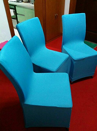 Uniquemystyle 4 Stück Stretch Polyester Stuhlhussen Stuhlbezug für Hochzeit Bankett dunkelrot - 7