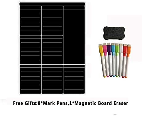 A3 Magnetic Dry Wipe Weekly Planner - Magnetic White Board Fridge Calendar-Large Memo Board With Strong Flexible Magnet For Adults And Children - Handy White Board (Black)