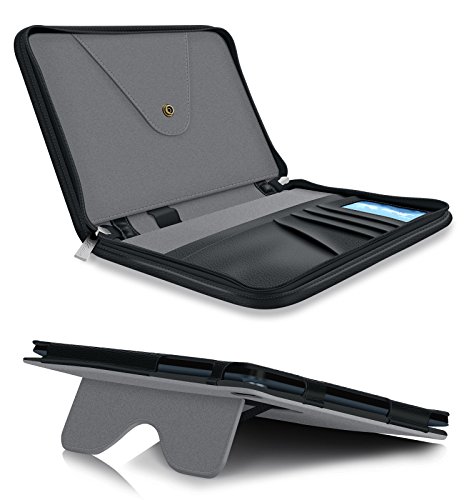 rooCASE Google Nexus 9 Case – Executive Portfolio Nexus 9 8.9 inch Genuine Leather Case Smart Cover with Auto Sleep/Wake for Google Nexus 9 Tablet (8.9-inch) schwarz Google Nexus 9 Tablet - 6