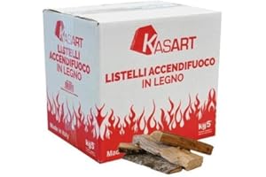 KASART Listellini listelli in legno accendifuoco 5 kg accendi camini stufe barbecue scatola