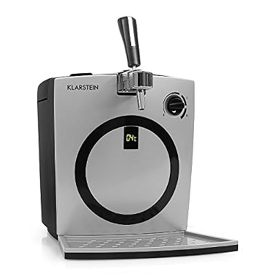 Klarstein Hopfenthal • Tireuse à bière • Rafraîchisseur de bière • Adapté pour fûts de 5 litres • Refroidissement silencieux • Système de pompe sans cartouche de CO2 • Écran LED • Argent-noir