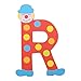 Tatiri Crazy Clown Letter R ((Red) Spots)