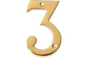 eSplanade Plaque de numéro de porte d'hôtel en laiton 10,2 cm avec chiffres numériques 0-9 (3 (trois))…