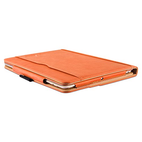 iPad Air, Air 2 & iPad 9.7″ 2017 Hülle – JAMMYLIZARD Ledertasche Smart Cover mit Standfuktion für iPad Air (5. & 6. Generation) & iPad 9.7″ 2017, ORANGE & HONIG, [MIT STIFT-HALTER] - 7