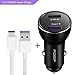 Price comparison product image Super Charge Car Charger, Fast Charge Dual USB Cigarette Charger Adapter with 3.3FT/1M USB Type C SuperCharge Cable for Huawei Mate 9 Pro Mate 10 Pro P10 Plus P20 Pro Honor V10 -Black