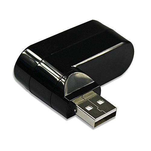 USB Hub 2.0 Ports 3 180 Grad Drehung Mini Rotate-Teiler-Adapter für PC Laptop Schwarz - 5