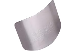 BEUFEE 2 uds protector de dedos para cortar, herramienta de cocina protector de dedos de acero inoxidable Protector de mano de dedo protector para cortar rebanada cuchillo seguro