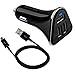 Price comparison product image Car Charger:3 Port USB Car Charger 5.2 Amp + 3Ft Micro USB Cable for Samsung Galaxy S7 S6 Edge S4,Note 4,5, Nexus, HTC M9, Motorola, Nokia and More(Black)