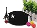 2PCS Unisex Anti-dust Black Cotton Earloop Face Mouth Mask Muffle Printed with White Stars