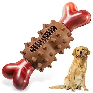 SuplutuX Indestructible Dog Toys for Aggressive Chewers, Tough Dog Toys for Puppy Medium Large Breed, Dog Bone Toy Beef Flavor