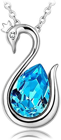 Dawn Davison Little Swan Necklace Simple Fashion Chainbone Chain Blue Crystal Zircon