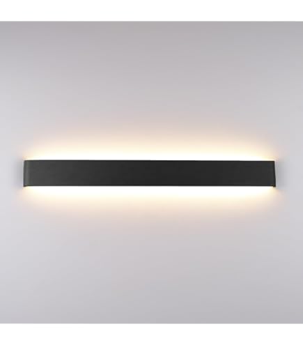 ZTWLEED Lange Wandlamp,44W LED-Muurlamp Binnen,120CM Tricolor Verlichtingsmodus RA≥80 Woonkamerlamp,Zwarte Wandlamp voor Woonkamer Slaapkamer Trap Hal AV220V