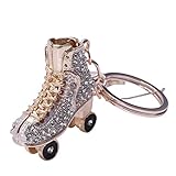  Nrpfell Llavero Bolso？Encanto Colgante Porta Llaves Llavero Del Zapato de Los Patines Joyería Llavero Para Mujer Chica Regalos Blanco