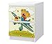 Produktbild Set Möbelaufkleber für Ikea Kommode MALM 2 Fächer / Schubladen Kinderzimmer Cartoon Flugzeug Bär Kat2 Himmel Junge Propeller Flug ML2 Aufkleber Möbelfolie sticker (Ohne Möbel ) Folie 25F2586, MALM 2 Fächer:MALM 2 Fächer