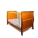 BEAUTIFUL NEW ANTIQUE PINE WOOD SLEIGH BABY COT BED / JUNIOR BED 3 IN 1 & LUXURIOUS QUALITY POCKET SPRING SPRUNG COTBED SAFETY MATTRESS 4'' - 10cm THICK 140/70/10cm