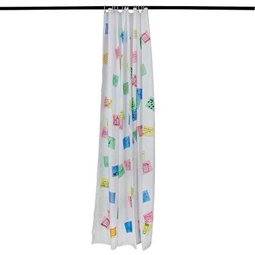 Design Antischimmel Duschvorhang – Haftnotizen Aufdruck – ca. 200 x 180 cm – inkl. 12 Duschvorhangringe – Venkon ® - 3