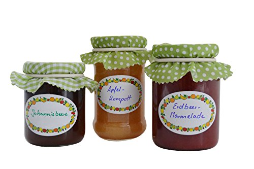 EAST-WEST Trading GmbH - Etichette adesive, 3 x 100 pezzi, per barattoli di marmellata, aromi, ecc.
