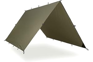 Aqua Quest Safari Bâche – Abri de Camping léger en silnylon 100% imperméable – Olive Drab, 3 x 3