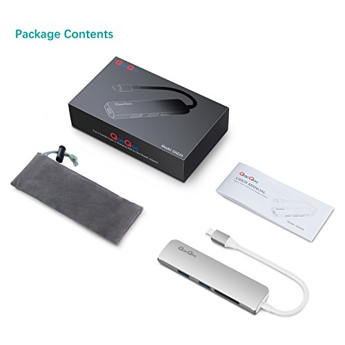 Type C Hub EgoIggo GN22A USB C Adapter USB C Kabel auf 2 Superspeed USB 3.0 Ports, 1 USB C Port mit PD, 1 SD Kartenleser und 1 MicroSD Kartenleser Aluminium Gehäuse geeignet für MacBook, MacBook Pro, Google Chromebook, Huawei Matebook (Silber) - 7