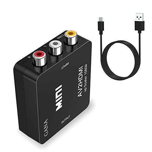 RCA zu HDMI, GANA 1080P Mini RCA Composite CVBS AV zu HDMI Video Audio Converter Adapter Unterstützung PAL / NTSC mit USB Ladekabel für PC Laptop Xbox PS4 PS3 TV STB VHS VCR Kamera DVD - 4