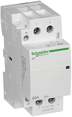 Schneider Electric A9C20862 iCT contacteur, Acti9, 63 A, 2NO, 220-240VCA, 50 Hz, Blanc