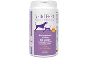 V-INTEGRA Renal Met (con Metionina) - Integratore Completo Ricco di Vitamine e Minerali, per la Dieta Casalinga di Cani e Gatti che Richiedono una Restrizione di Fosforo - 200g - Made in Italy