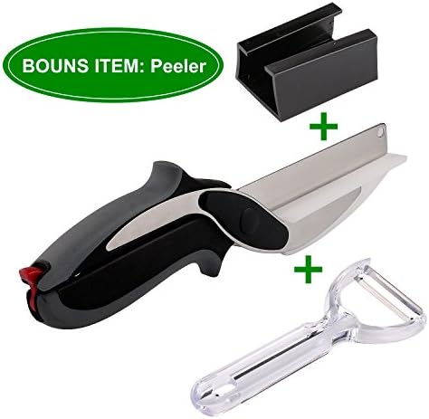 2-in-1 Food Chopper Food Slicer,Clever Cutter Food vegetable Knife Cutter - Replace your Kitchen Knives and Cutting Boards-Bonus Free Peeler
