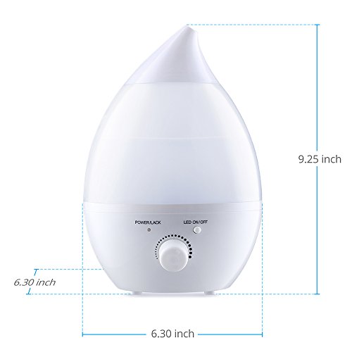 TopElek 1,3 Liter Ultraschall-Luftbefeuchter Humidifier mit 7 Farbe LED, Cool Mist und Automatische Abschaltung - 2