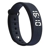 OVERDOSE Damen Herren 3D Kalorien Schrittzähler Sport intelligente Armband Armbanduhr (Schwarz)