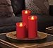 Produktbild **Eine Kerze** Flammenlose LED Echtwachskerze (Echtflammenoptik), Rot, Höhe 17.7cm, Durchmesser 7.6cm NEU, inkl. integrierte Zeitschaltuhr/Timer, Batteriebetriebene Kerze, Elektrische Kerze, (optisch beweglicher Flamme)