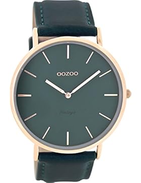Oozoo Vintage Herrenuhr Lederband 44 MM Rose/Petrol/Petrol C8133